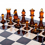 Шахматный ларец с янтарными фигурами 48х48 см, фотография 2. Интернет-магазин ЛАВКА ПОДАРКОВ
